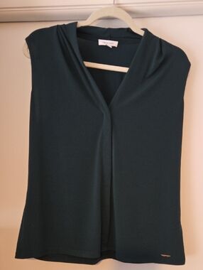 Calvin Klein Sleeveless V-Neck Women's Top in Dark Teal